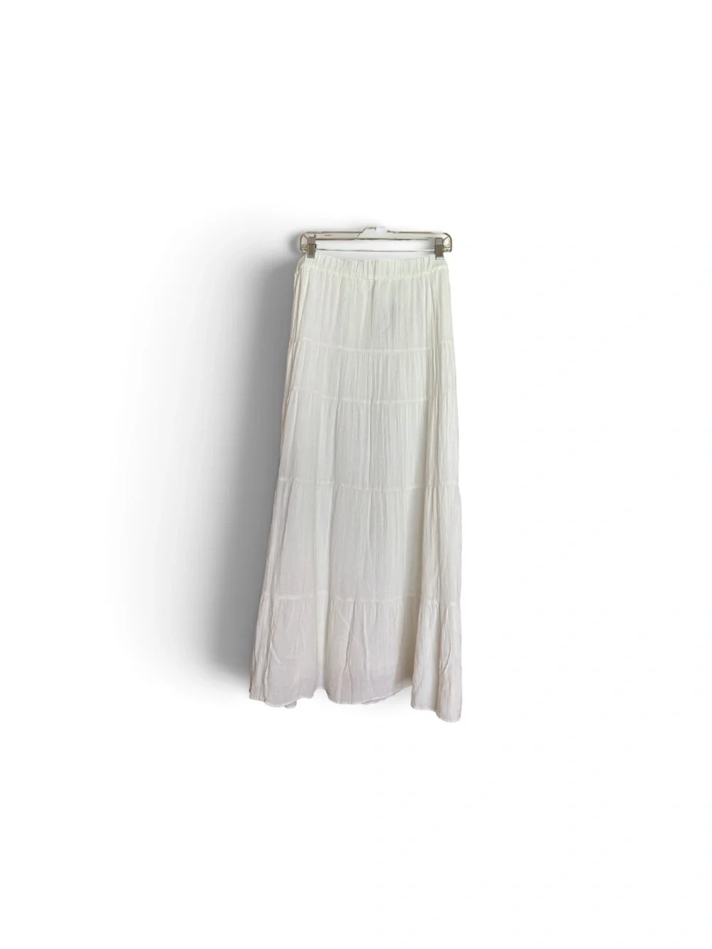 j.jill White Tiered Maxi Skirt - Lightweight Summer Style Large Tall